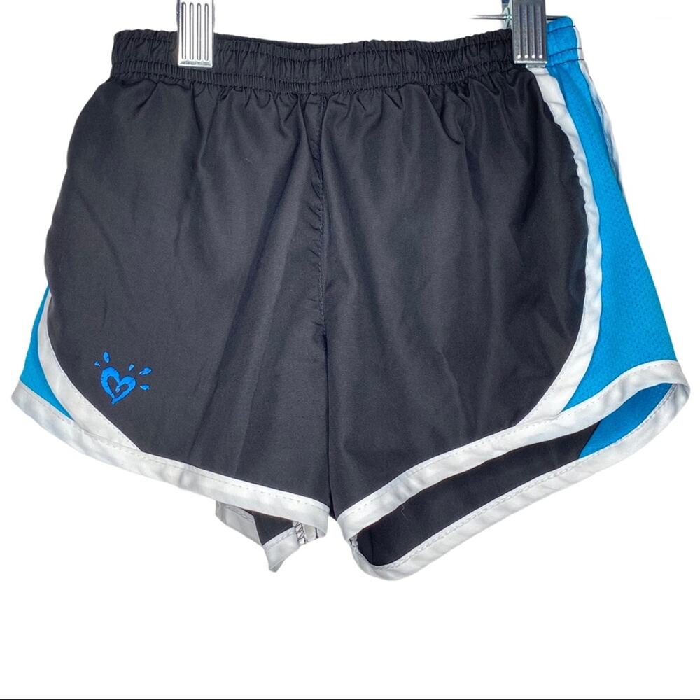 Girls Justice Athletic Black Blue Gym Running Shorts Size 7